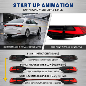 HCMOTIONZ Feux Arrière LED Toyota US Corolla Berline 2020-2026 E210 Animation Démarrage Séquentiel 3 Pièces - Product Image 4