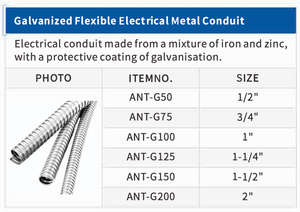 Conduit électrique extérieur à paroi réduite Tubes ondulés flexibles galvanisés Conduit métallique électrique pour le câblage <span class=keywords><strong>Greenfield</strong></span> - Product Image 2