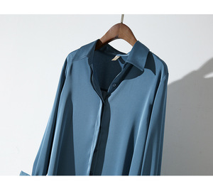 Blusa de Manga Larga para Mujer, Satén Rojo de Alta Gama, Elegante, Resistente a las Arrugas, Profesional, para Oficina, Primavera-Otoño, Nueva - Product Image 6