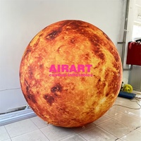 Ballon gonflable en PVC en forme de Vénus avec éclairage LED, fabrication sur mesure de ballons gonflables en forme de planètes