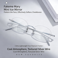 0651 Montures de lunettes sans monture en titane haute technologie, style vintage, design Fakeme Frame-Inspired Diamond-Clear Cold Goddess