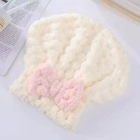 2026 New Bowknot Cute Adult Women's Hair Drying Towel Turban Bath Shower Cap Soft Highly Absorbent Girls Hair Towel Cap