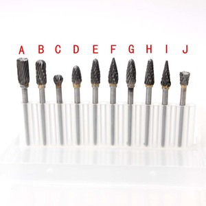 Tungsten Carbide Rotary Files 10pc Set Cylindrical Grinding Heads For Deburring Electric Air Grinder Accessories - Product Image 3