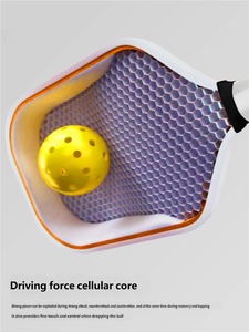 Raquette de pickleball en fibre de carbone T700 de quatrième génération, noyau en mousse texturée mate, construction monobloc pressée à chaud, poids de 230 g - Product Image 4