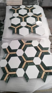 Azulejo de mosaico de mármol verde Jade antideslizante para decoración de paredes y suelos de baño y cocina mosaicos de arte mármol verde - Product Image 6