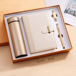 Nouveautés promotionnelles 2026, ensembles de cadeaux d'affaires classiques et créatifs, carnet, clé USB, bouteille d'eau, stylos, parapluies/ - Product Image 4