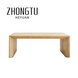 <strong>French</strong> Retro Design Style Living Room Coffee Table Set Modern Nordic Solid Wood <strong>Shelf</strong> Table Natural Oak Wood Square Coffee Table - Product Image 1