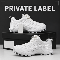 Baskets décontractées à lacets pour femmes, semelle épaisse, en cuir synthétique, semelle intermédiaire en EVA, semelle extérieure en caoutchouc, chaussures de marche tendance, personnalisables (OEM)