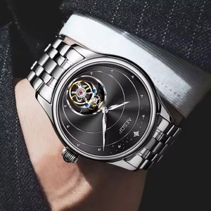 Livraison directe pour montre mécanique à tourbillon véritable, édition limitée, luxe, unisexe, mouvement à remontage manuel, cuir 22 mm - Product Image 2