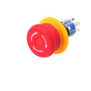 ปุ่มหยุดฉุกเฉินแบบหมุนเรืองแสงวงแหวนสีแดง สวิตช์ 220V สแตนเลสแบบมีสายพร้อมไฟ LED 5A IP65 อายุการใช้งาน 50000 รอบ - Product Image 1