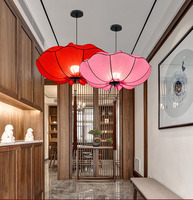 C-121 Style chinois Lotus feuille fleurs lanternes suspendues décorations en tissu coloré mariage Restaurants hôtels centres commerciaux Scenic Spot