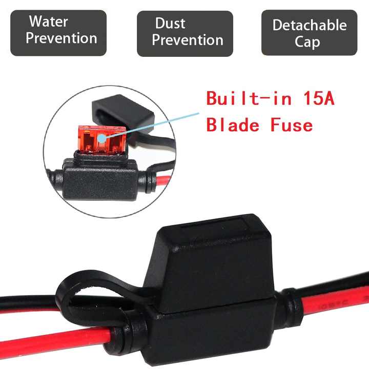 2FT 25 Foot Battery Clip To Female Lighter Extension Cord Clamp