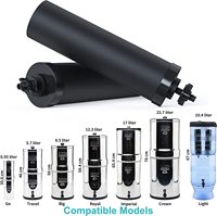Waterdrop King Tank Système alimenté par gravité Charbon actif BB-92 Noir Remplacement Ber Key Éléments de purification Filtre à gravité