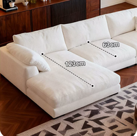 Nordisches Modernes Luxus-Sofa-Set aus Weißem Leinen, 2-3-Sitzer Quadratisches Modulares Waschbares Umweltfreundliches Apartment-Sofa