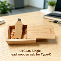 Nouvelle clé USB 32 Go OTG en bois de type C UTC236, personnalisable en gros, avec garantie d'un an, directement de l'usine
