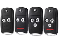 Coque de remplacement de clé de voiture noire à 4 boutons en ABS de haute qualité pour Acura Civic Accord Jazz CRV HRV 2009-2014, étui rabattable