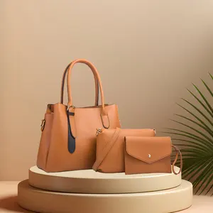 2024 Fashion Leather pu women Tote 3 In 1 Handbag Set handbags women's shoulder bags Purse And Wallet Set