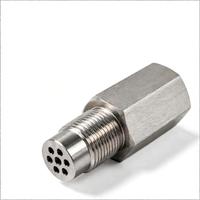 Mini catalyseur 58 mm de diamètre en acier inoxydable avec port pour sonde O2 M18x1.5, adaptable universellement aux systèmes d'échappement