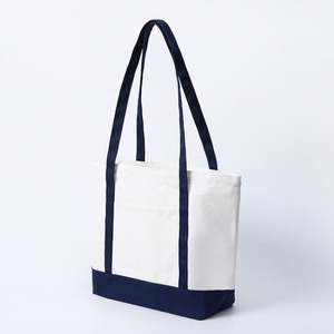 Bolsa de lona de algodón con logotipo personalizado, bolsa de compras de lona con bolsillo para eventos - Product Image 4