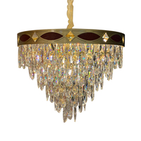 Lustre en cristal K9 moderne de luxe personnalisé en fer, luminaire suspendu en cristal doré, LED 110-240V, garantie de 2 ans, pour la maison, le bureau, le hall