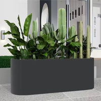 Pot Tanaman Modern Besar dari Baja Corten Bentuk Geometris Bebas Perawatan Dekorasi Lanskap Urban