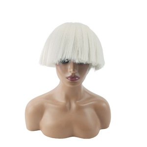 Perruque Lady <span class=keywords><strong>Gaga</strong></span> sans lacets, style européen et américain, cheveux courts, pour scène de boîte de nuit, tête de champignon, cosplay, en soie haute température - Product Image 5