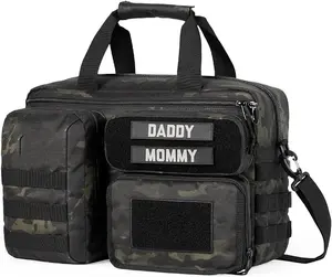 BSCI 공장 전술 아빠 가방 대용량 기저귀 가방 배낭 및 아빠와 엄마를위한 교환 매트