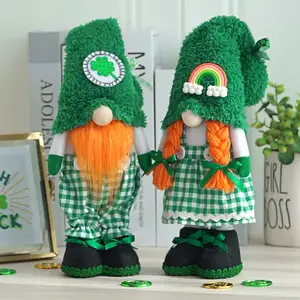Pafu ST patricks ngày gnomes trang trí gnomes sang trọng may mắn màu xanh lá cây shamrock trang trí Irish gnomes trang trí