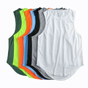 Wholesale Breathable Mesh Plain T Shirt Customized Logo Quick Dry Sports Gym Men's Tank Top