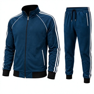 Conjunto Deportivo Azul Marino para Hombre, Chaqueta con Cierre Completo y Pantalones, 100% Algodón, Ligero, Corte Regular, Transpirable, Estilo Deportivo, Ropa de Invierno - Product Image 5