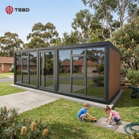 Villa mobile préfabriquée de luxe écologique haut de gamme avec mur en verre, pliable et extensible, type conteneur