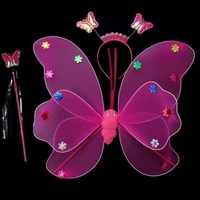Ensemble Fée des Fleurs avec Ailes de Papillon Multicolores et Baguette Magique pour Filles, Idéal pour Noël, Remise de Diplôme et Nouvel An - Vente Flash