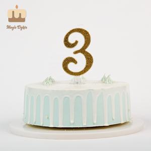 Meilleur prix de gros, bougie de gâteau personnalisée avec de gros paillettes dorées, chiffres de 0 à 9 pour fête d'anniversaire et <span class=keywords><strong>mariage</strong></span> - Product Image 5