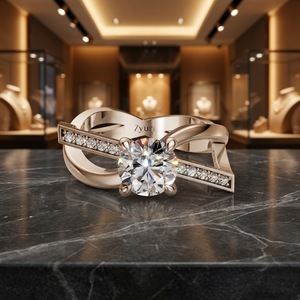 Bague de luxe torsadée en diamant, inspirée du style vintage, bijoux de mariée avec accents pavés pour femme - Product Image 3