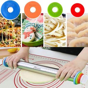 Adjustable Stainless Steel <b>Rolling</b> Pin Baking Leather Kneading <b>Tool</b> for Dough & Flour Pastry Boards & <b>Tools</b> - Product Image 6