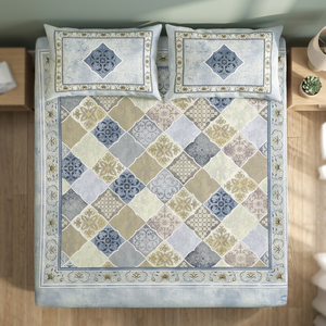 Juego de Sábanas de Satén Estampado de Primera Calidad, Tamaño Queen, 300 Hilos, 2 Fundas de Almohada Tejidas, Orgánicas, Refrescantes, Estilo Clásico, Juego de Edredón de Calidad - Product Image 3