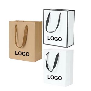 Bolsa de Papel Negra para Joyería con Asa, Personalizada con Logotipo de Marca, para Regalos y Compras de Ropa de Lujo, Modelo Yy341 - Product Image 1