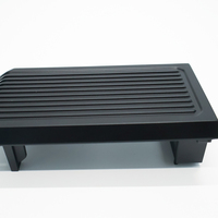 Boîtier électronique en aluminium moulé sous pression usiné CNC sur mesure, anodisé noir, avec ailettes de refroidissement