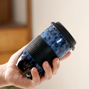 Taza de Cerámica de Diseño Clásico con Tapa, 480 ml, Taza de Viaje Portátil para Té, Café, Agua o Leche, Ecológica, Venta al Por Mayor - Product Image 2
