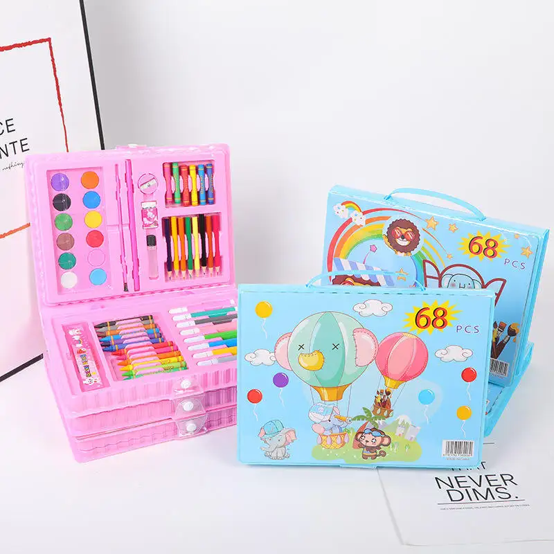 School Children Art Drawing Set Watercolor Pen and Coloring Crayons Kids Crayons Art Set 42pc 68pcs 150pcs art kids colors set