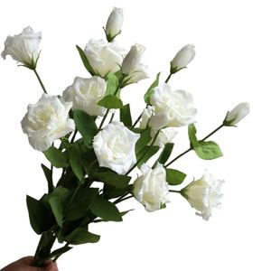 Flores de PVC Suaves al por Mayor, Color Blanco y Rosa, Tacto Real, Flor Artificial de Lisianthus para Decoración de Bodas - Product Image 1