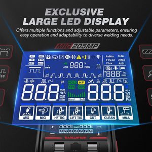 Nueva Máquina de Soldar Portátil Multiproceso ARCCAPTAIN MIG205MP con Aplicación IControl, de Acero Inoxidable, con Pistola de Soldadura - Product Image 3