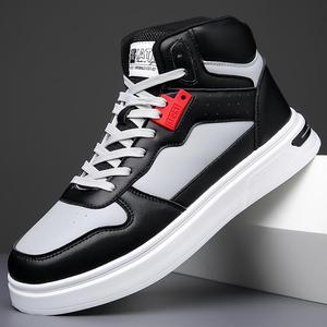 Baskets montantes pour hommes, tige synthétique, bout rond, à lacets, antidérapantes, style basketball, pour l'automne - Product Image 2