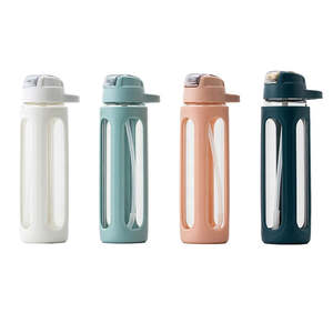 Bouteille <span class=keywords><strong>d</strong></span>'<span class=keywords><strong>eau</strong></span> transparente sans BPA de haute qualité <span class=keywords><strong>20</strong></span> Oz 600Ml pour enfants portable avec paille pour le camping - Product Image 2