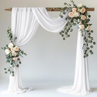 Kain Draperi Dekorasi Pernikahan, Dekorasi Luar Ruangan, Latar Belakang Ekstra Panjang untuk Pesta Pernikahan, Baby Shower, Upacara, Dekorasi Pesta Ulang Tahun