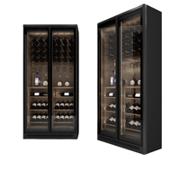 Armoire à vin personnalisée en acier inoxydable et verre avec design écologique, style moderne, pour la maison