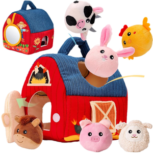 Jouet en peluche poupée Mini Beagle ferme petite maison figurine jouets sensoriels éducatifs pour enfants - Product Image 6