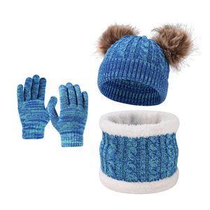 <span class=keywords><strong>Bonnet</strong></span> Chaud d'Hiver en Tricot Épais Doublé Polaire pour Bébé, <span class=keywords><strong>Ensemble</strong></span> <span class=keywords><strong>de</strong></span> <span class=keywords><strong>Gants</strong></span> Chauffants pour le <span class=keywords><strong>Cou</strong></span>, <span class=keywords><strong>Bonnet</strong></span> avec Pompon en Crochet pour Enfants - Product Image 1
