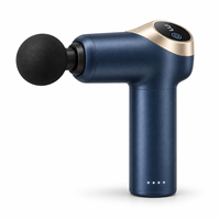 Pistolet de massage musculaire sans fil noir avec 4 vitesses, 4 têtes, écran LED et minuterie de 20 minutes pour massage par percussion du corps entier