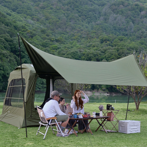 Tente <span class=keywords><strong>gonflable</strong></span> imperméable pour glamping <span class=keywords><strong>4</strong></span> <span class=keywords><strong>saisons</strong></span> avec matelas pneumatique de luxe et <span class=keywords><strong>auvent</strong></span> pour 2/<span class=keywords><strong>4</strong></span>/6 personnes adultes, camping en plein air - Product Image 3